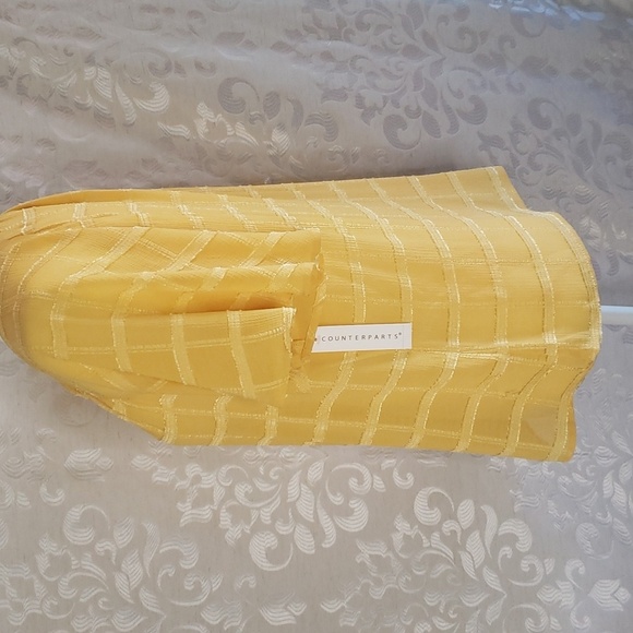 Counterparts yellow windowpane design top, size small - Picture 2 of 6